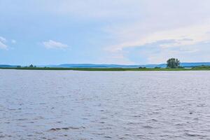 roseau île dans le milieu de le rivière photo