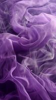 ai généré violet brume aéré en tissu et fumée élégance photo