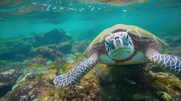 ai généré photo de mer tortue