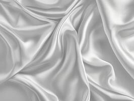 ai généré blanc gris satin texture cette est blanc argent en tissu soie Contexte avec magnifique doux brouiller modèle naturel. photo