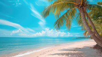 ai généré la nature paysage vue de magnifique tropical plage et mer dans ensoleillé journée. plage mer espace zone photo