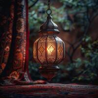 ai généré élégant arabe lanterne symbolise le importance de eid Al adha Festival pour social médias Publier Taille photo