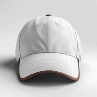 ai généré classique blanc base-ball casquette des stands en dehors contre nettoyer blanc Contexte pour social médias Publier Taille photo