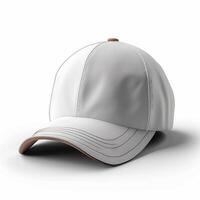 ai généré élégant blanc base-ball casquette isolé sur blanc arrière-plan, 3d le rendu pour social médias Publier Taille photo