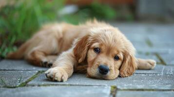 ai généré bébé chien d'or retriever chiot photo