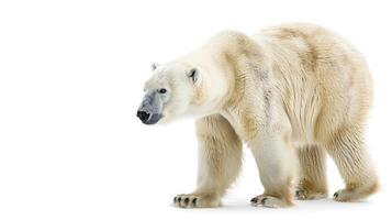 ai généré polaire ours sur isolé blanc Contexte. photo