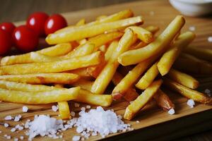 ai généré français frites dans une vite nourriture restaurant. vite aliments. ai généré. photo