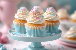 ai généré desserts pour une anniversaire faire la fête. ai généré. photo