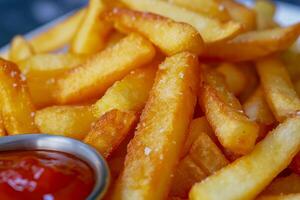 ai généré français frites dans une vite nourriture restaurant. vite aliments. ai généré. photo