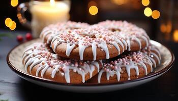 ai généré sucré nourriture sur tableau, gourmet Chocolat décoration généré par ai photo