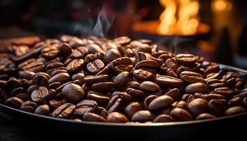 ai généré fraîchement brassée café, arôme remplit le confortable café magasin généré par ai photo