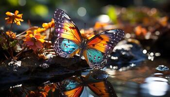 ai généré vibrant papillon aile vitrines la nature beauté et élégance généré par ai photo