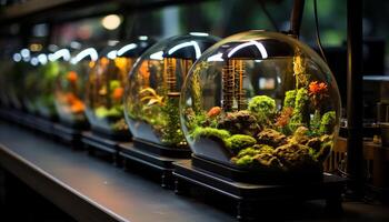 ai généré vert les plantes et poisson créer une Frais sous-marin scène généré par ai photo