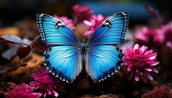 ai généré papillon aile vitrines vibrant couleurs dans la nature généré par ai photo