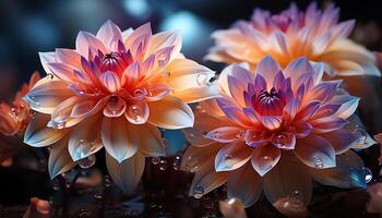 ai généré vibrant coloré lotus fleur symbolise beauté dans la nature généré par ai photo