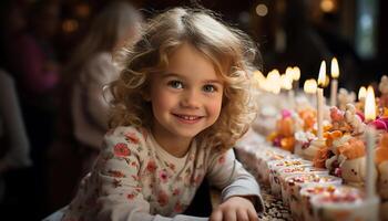 ai généré souriant les filles profiter Noël, mignonne et de bonne humeur généré par ai photo