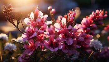 ai généré vibrant couleurs fleur dans la nature formel jardin généré par ai photo