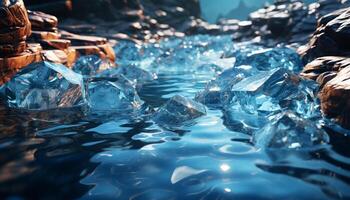 ai généré cristal clair l'eau reflète le vibrant beauté de la nature généré par ai photo