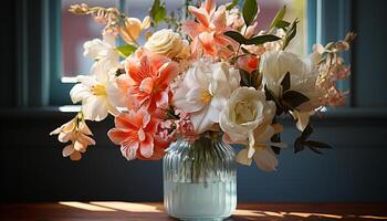 ai généré fraîcheur et élégance dans une bouquet de fleurs généré par ai photo