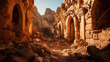 ai généré ancien ruines supporter comme majestueux, cassé histoire généré par ai photo