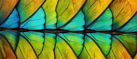 ai généré coloré détaillé fermer de une papillon ailes photo