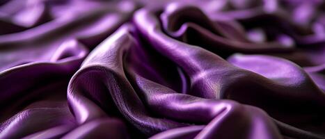 ai généré violet soie en tissu avec luxueux éclat photo