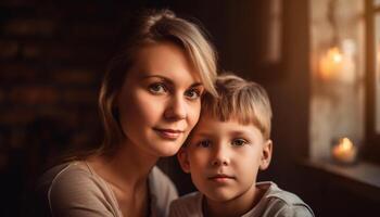 ai généré une content famille, souriant et embrasser, profiter l'amour et unité généré par ai photo