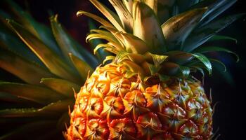 ai généré Frais ananas, une sucré et en bonne santé tropical fruit, dans la nature généré par ai photo