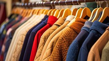 ai généré vêtements pour hommes boutique dans Anglais campagne style, l'automne hiver Vêtements collection photo