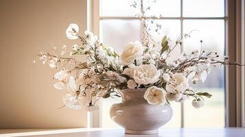 ai généré floral arrangement avec hiver, l'automne ou de bonne heure printemps botanique les plantes et fleurs photo