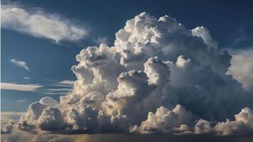 ai généré bleu ciel avec des nuages, des nuages dans le ciel, panoramique vue de des nuages, nuage Contexte photo