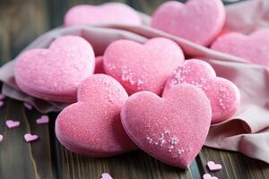 ai généré une groupe de rose cœur en forme de biscuits photo