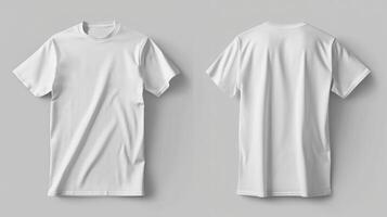 ai généré blanc t-shirts de face et retour photo