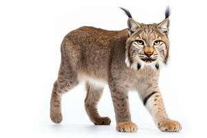 ai généré Lynx isolé sur blanc Contexte photo