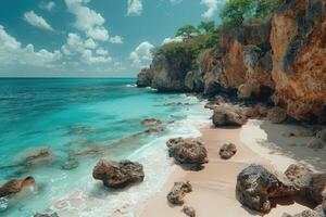 ai généré magnifique tropical turquoise océan plage professionnel la photographie photo