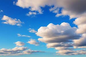 incroyable bleu ciel Contexte image avec dans blanc des nuages, bleu ciel nuage Contexte photo