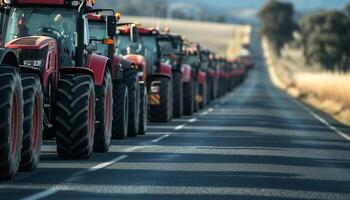 ai généré beaucoup tracteurs sur le route photo