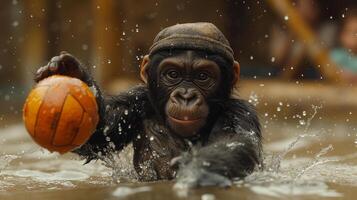 ai généré gorille les athlètes. de boxe à waterpolo photo