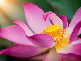 proche en haut rose lotus fleur. photo