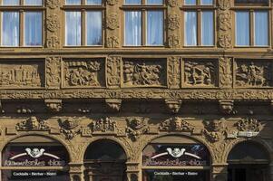 Wernigerode, Allemagne - 2015, décoratif façade de une café, Wernigerode, harz, Saxe et bien, Allemagne photo