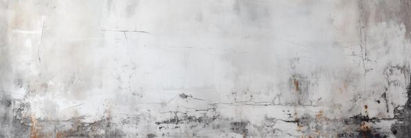 ai généré grunge blanc mur Contexte et texture panorama avec copie espace, génératif ai. photo