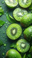 ai généré kiwi fruit Contexte et espace pour texte , photoréaliste , ai généré photo