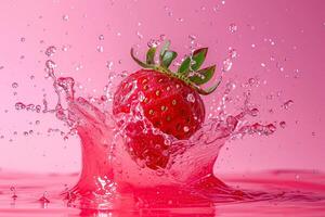 ai généré puissant liquide, fraise photo