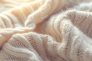 ai généré fermer de cachemire tricoter chandail. confortable style vêtements. ondulé plis matériel. génératif ai photo