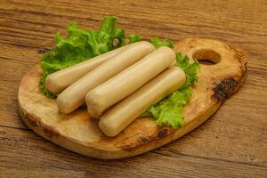 boudin blanc de poulet avec salade photo