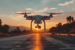 ai généré drone en volant dans le ciel professionnel la photographie photo