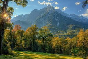 ai généré magnifique la nature Montagne paysage professionnel la photographie photo