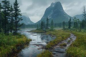 ai généré magnifique la nature Montagne paysage professionnel la photographie photo