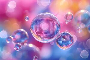 ai généré abstrait l'eau bulles coloré Contexte conception images photo