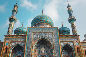 ai généré magnifique mosquée contre une pur serein et Divin atmosphère professionnel la photographie photo